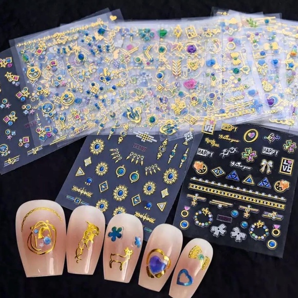 Other - 30 PIECE BULK VARIETY FEMININE NAIL STICKERS FAKE‎ FAUX NAILS TOOLS